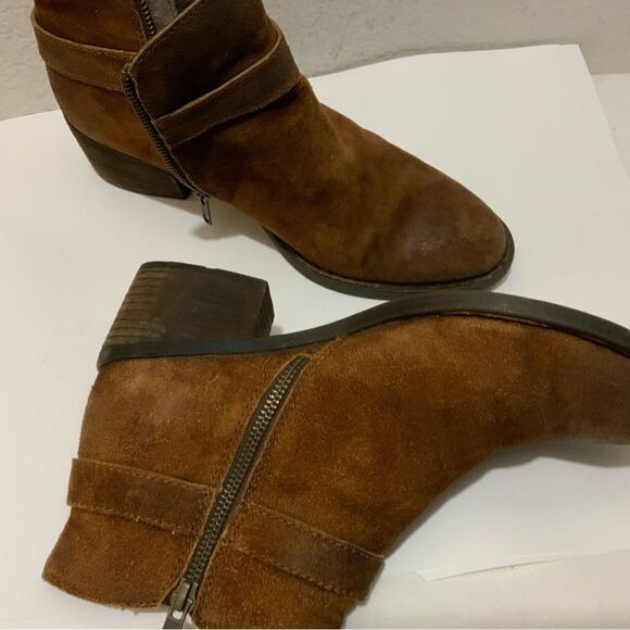 Born ankle boots brown leather side zip accent buckle 9.5 - Picture 8 of 16